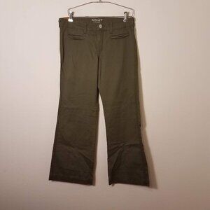 Ariat Ladies Ella Slim Trouser Wide Leg Jeans Military Green - READ DESCRIPTION